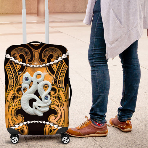Maori Matariki Manaia Kowhai Luggage Cover Maori Kowhaiwhai Pattern Galaxy