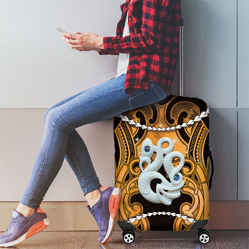 Maori Matariki Manaia Kowhai Luggage Cover Maori Kowhaiwhai Pattern Galaxy