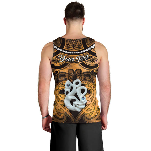 Personalised Maori Matariki Manaia Kowhai Men Tank Top Maori Kowhaiwhai Pattern Galaxy