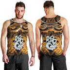 Personalised Maori Matariki Manaia Kowhai Men Tank Top Maori Kowhaiwhai Pattern Galaxy