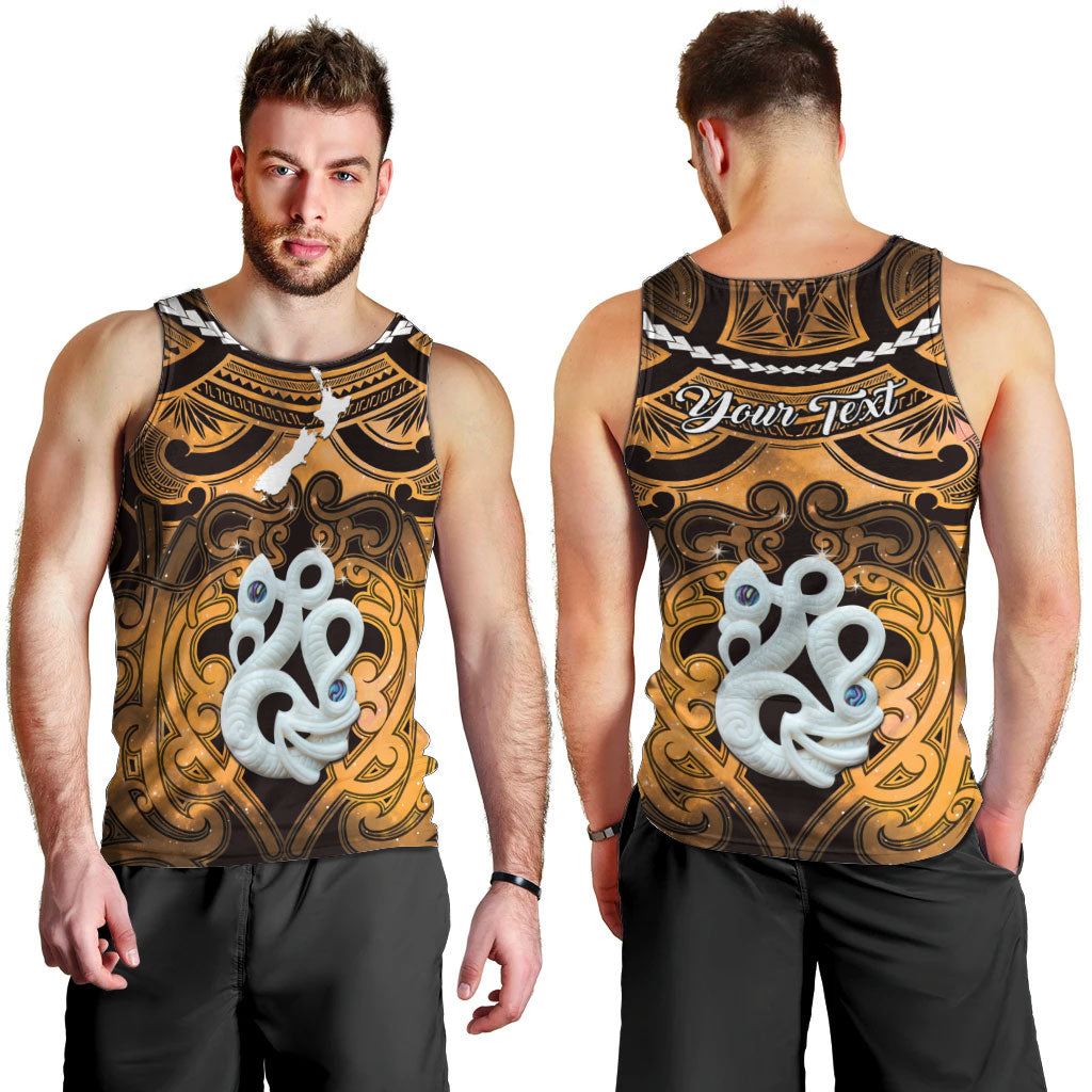 Personalised Maori Matariki Manaia Kowhai Men Tank Top Maori Kowhaiwhai Pattern Galaxy