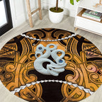 Maori Matariki Manaia Kowhai Round Carpet Maori Kowhaiwhai Pattern Galaxy