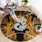 Maori Matariki Manaia Kowhai Round Carpet Maori Kowhaiwhai Pattern Galaxy