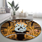 Maori Matariki Manaia Kowhai Round Carpet Maori Kowhaiwhai Pattern Galaxy