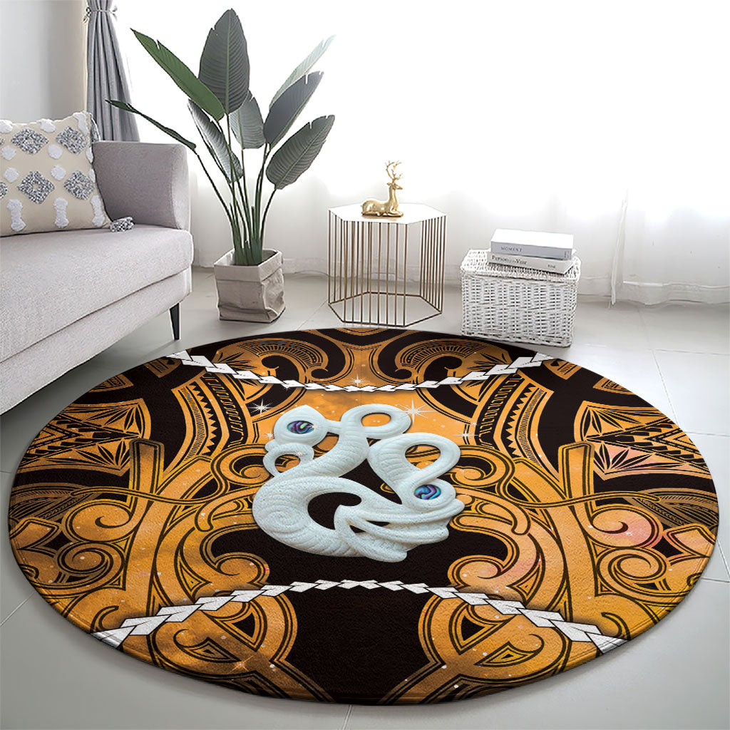 Maori Matariki Manaia Kowhai Round Carpet Maori Kowhaiwhai Pattern Galaxy