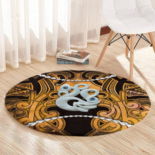 Maori Matariki Manaia Kowhai Round Carpet Maori Kowhaiwhai Pattern Galaxy