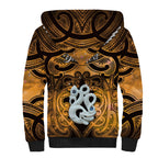 Personalised Maori Matariki Manaia Kowhai Sherpa Hoodie Maori Kowhaiwhai Pattern Galaxy
