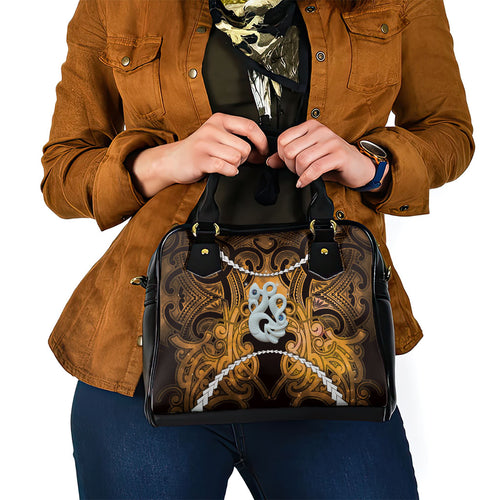 Maori Matariki Manaia Kowhai Shoulder Handbag Maori Kowhaiwhai Pattern Galaxy