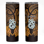 Personalised Maori Matariki Manaia Kowhai Skinny Tumbler Maori Kowhaiwhai Pattern Galaxy