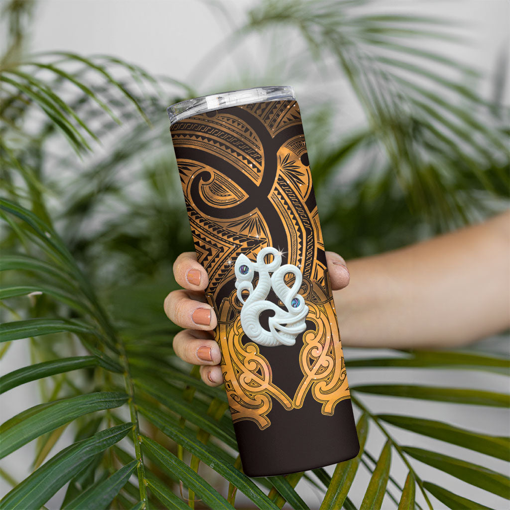Personalised Maori Matariki Manaia Kowhai Skinny Tumbler Maori Kowhaiwhai Pattern Galaxy