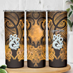Personalised Maori Matariki Manaia Kowhai Skinny Tumbler Maori Kowhaiwhai Pattern Galaxy