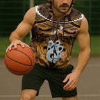 Personalised Maori Matariki Manaia Kowhai Sleeveless Zip Hoodie Maori Kowhaiwhai Pattern Galaxy