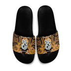 Maori Matariki Manaia Kowhai Slide Sandals Maori Kowhaiwhai Pattern Galaxy