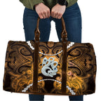 Maori Matariki Manaia Kowhai Travel Bag Maori Kowhaiwhai Pattern Galaxy