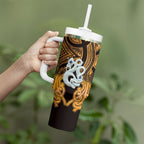 Personalised Maori Matariki Manaia Kowhai Tumbler With Handle Maori Kowhaiwhai Pattern Galaxy