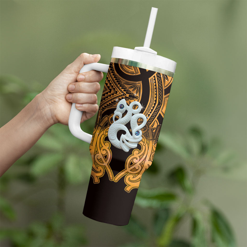 Personalised Maori Matariki Manaia Kowhai Tumbler With Handle Maori Kowhaiwhai Pattern Galaxy