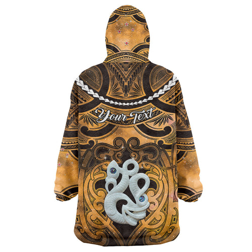 Personalised Maori Matariki Manaia Kowhai Wearable Blanket Hoodie Maori Kowhaiwhai Pattern Galaxy
