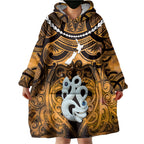 Personalised Maori Matariki Manaia Kowhai Wearable Blanket Hoodie Maori Kowhaiwhai Pattern Galaxy