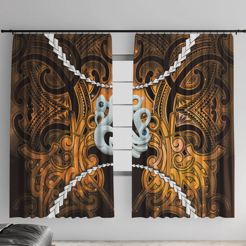 Maori Matariki Manaia Kowhai Window Curtain Maori Kowhaiwhai Pattern Galaxy