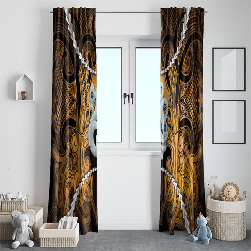 Maori Matariki Manaia Kowhai Window Curtain Maori Kowhaiwhai Pattern Galaxy