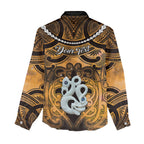Personalised Maori Matariki Manaia Kowhai Women Casual Shirt Maori Kowhaiwhai Pattern Galaxy