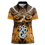 Personalised Maori Matariki Manaia Kowhai Women Polo Shirt Maori Kowhaiwhai Pattern Galaxy