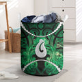 Maori Matariki Hei Matau Kakariki Laundry Basket Maori Kowhaiwhai Pattern Galaxy