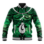 Personalised Maori Matariki Hei Matau Kakariki Baseball Jacket Maori Kowhaiwhai Pattern Galaxy