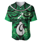 Personalised Maori Matariki Hei Matau Kakariki Baseball Jersey Maori Kowhaiwhai Pattern Galaxy