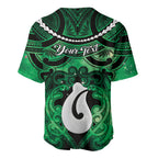 Personalised Maori Matariki Hei Matau Kakariki Baseball Jersey Maori Kowhaiwhai Pattern Galaxy