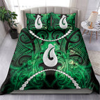 Maori Matariki Hei Matau Kakariki Bedding Set Maori Kowhaiwhai Pattern Galaxy