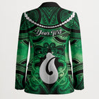 Personalised Maori Matariki Hei Matau Kakariki Blazer Maori Kowhaiwhai Pattern Galaxy