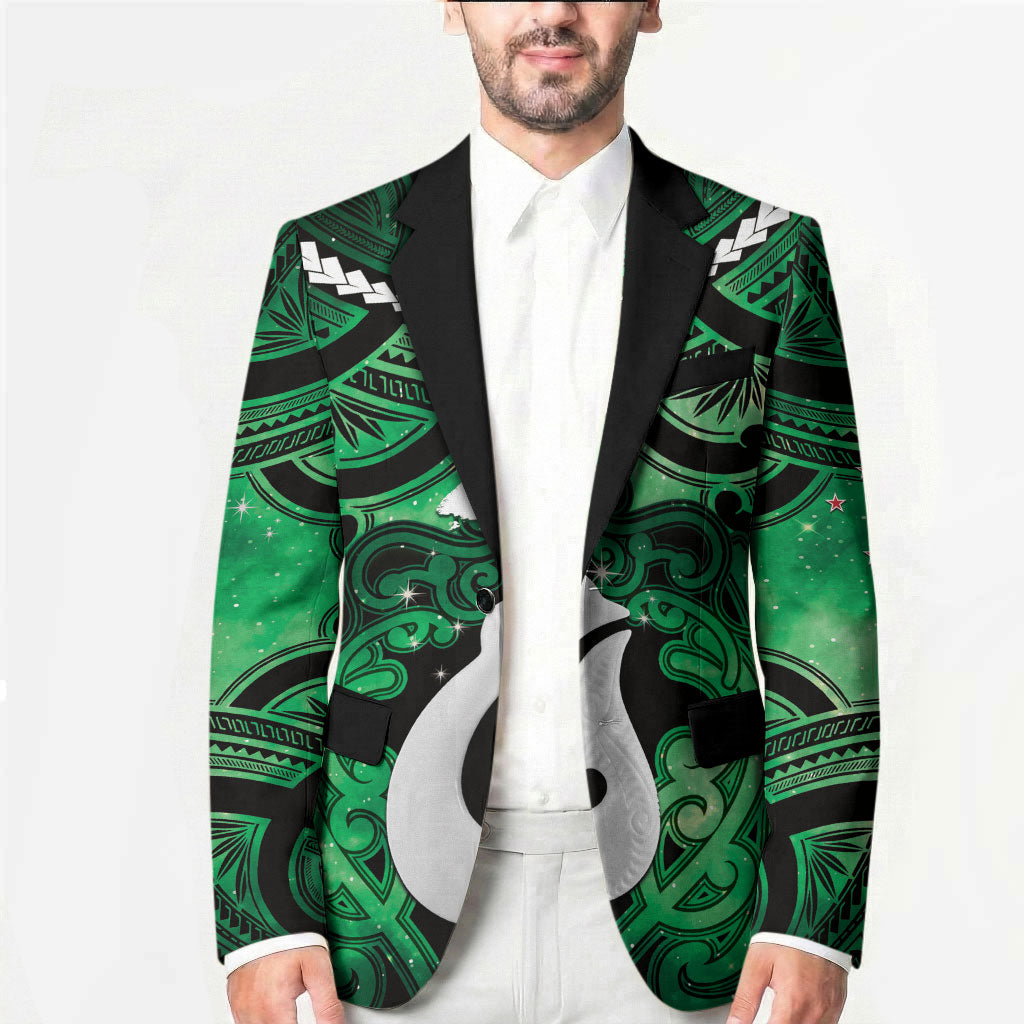 Personalised Maori Matariki Hei Matau Kakariki Blazer Maori Kowhaiwhai Pattern Galaxy