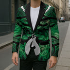 Personalised Maori Matariki Hei Matau Kakariki Blazer Maori Kowhaiwhai Pattern Galaxy
