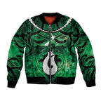 Personalised Maori Matariki Hei Matau Kakariki Bomber Jacket Maori Kowhaiwhai Pattern Galaxy