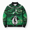 Personalised Maori Matariki Hei Matau Kakariki Bomber Puffer Jacket Maori Kowhaiwhai Pattern Galaxy
