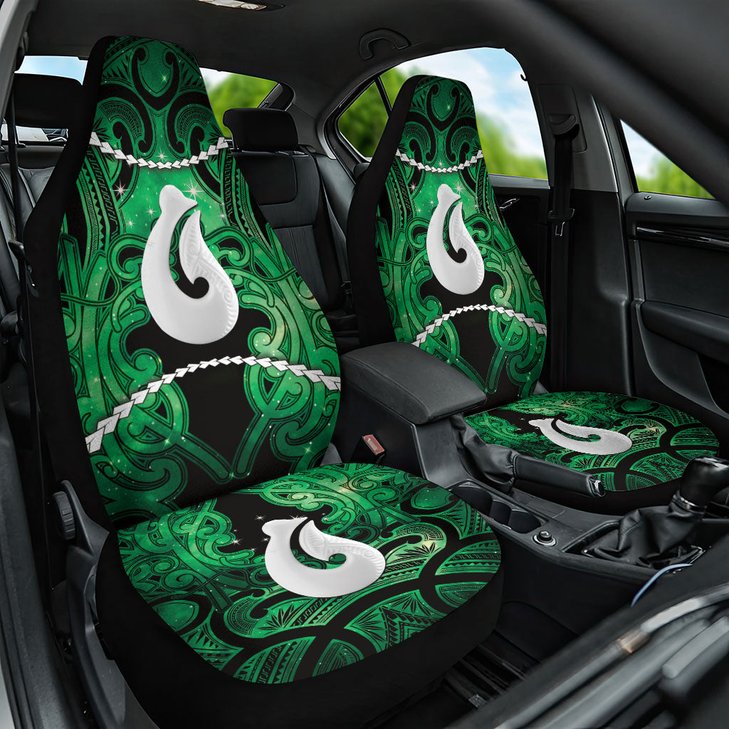 Maori Matariki Hei Matau Kakariki Car Seat Cover Maori Kowhaiwhai Pattern Galaxy