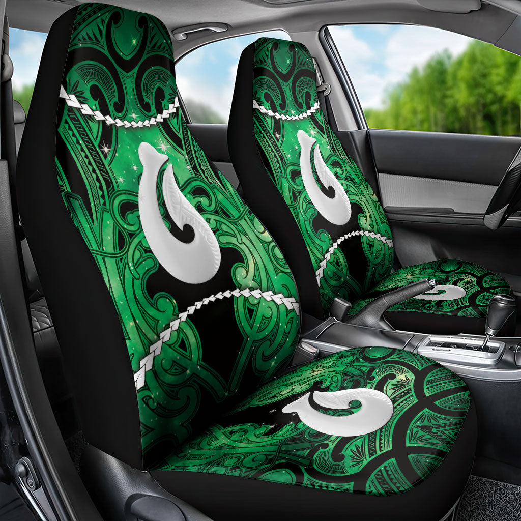 Maori Matariki Hei Matau Kakariki Car Seat Cover Maori Kowhaiwhai Pattern Galaxy