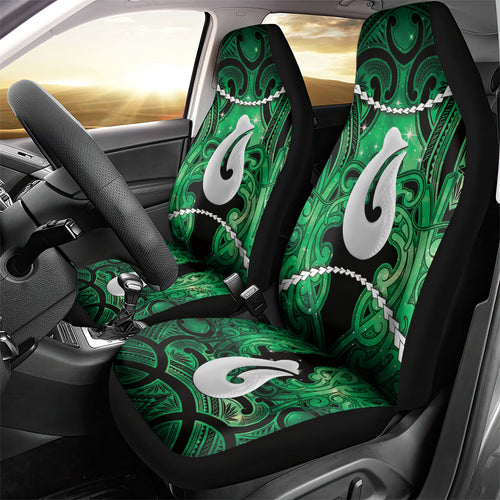 Maori Matariki Hei Matau Kakariki Car Seat Cover Maori Kowhaiwhai Pattern Galaxy