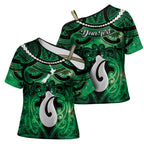 Personalised Maori Matariki Hei Matau Kakariki Cross Shoulder Shirt Maori Kowhaiwhai Pattern Galaxy