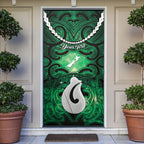 Personalised Maori Matariki Hei Matau Kakariki Door Cover Maori Kowhaiwhai Pattern Galaxy