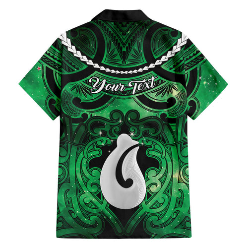 Personalised Maori Matariki Hei Matau Kakariki Family Matching Long Sleeve Bodycon Dress and Hawaiian Shirt Maori Kowhaiwhai Pattern Galaxy