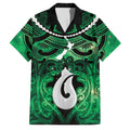 Personalised Maori Matariki Hei Matau Kakariki Family Matching Summer Maxi Dress and Hawaiian Shirt Maori Kowhaiwhai Pattern Galaxy