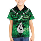 Personalised Maori Matariki Hei Matau Kakariki Hawaiian Shirt Maori Kowhaiwhai Pattern Galaxy