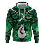 Personalised Maori Matariki Hei Matau Kakariki Hoodie Maori Kowhaiwhai Pattern Galaxy