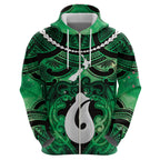 Personalised Maori Matariki Hei Matau Kakariki Hoodie Maori Kowhaiwhai Pattern Galaxy