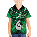 Personalised Maori Matariki Hei Matau Kakariki Kid Hawaiian Shirt Maori Kowhaiwhai Pattern Galaxy