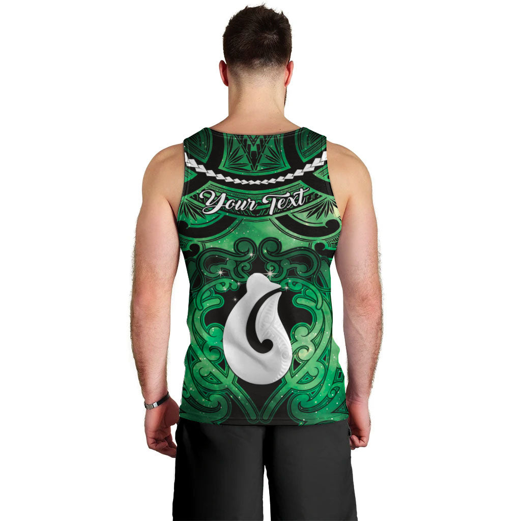 Personalised Maori Matariki Hei Matau Kakariki Men Tank Top Maori Kowhaiwhai Pattern Galaxy