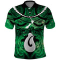 Personalised Maori Matariki Hei Matau Kakariki Polo Shirt Maori Kowhaiwhai Pattern Galaxy