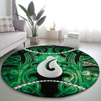 Maori Matariki Hei Matau Kakariki Round Carpet Maori Kowhaiwhai Pattern Galaxy